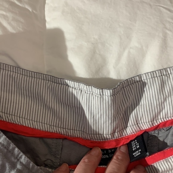 100% Linen 8.5” shorts Willi Smith gray 17” waist drawstring - Picture 6 of 6